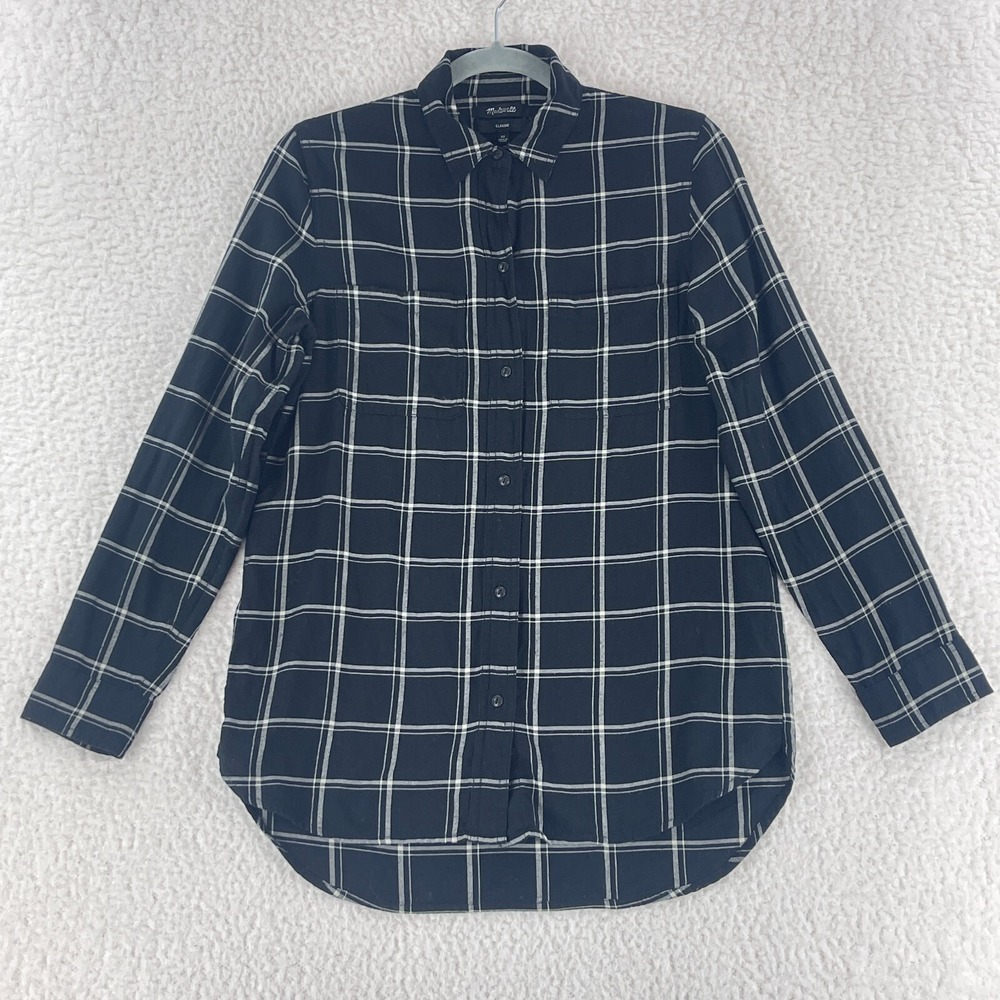 Madewell Black Classic Ex-Boyfriend Shirt Womens Button-Up Long Sleeve Size XS